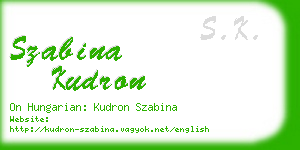 szabina kudron business card